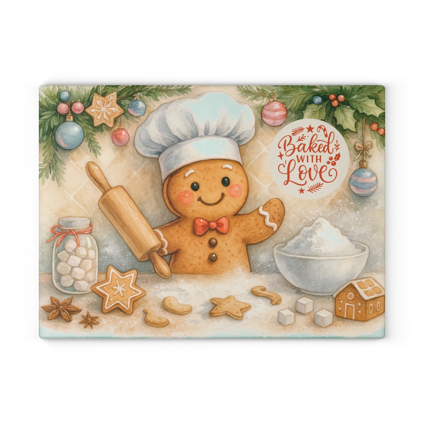 🍪🎄 Gingerbread Chef Cutting Board – Baked with Love Holiday Charm ✨❄️