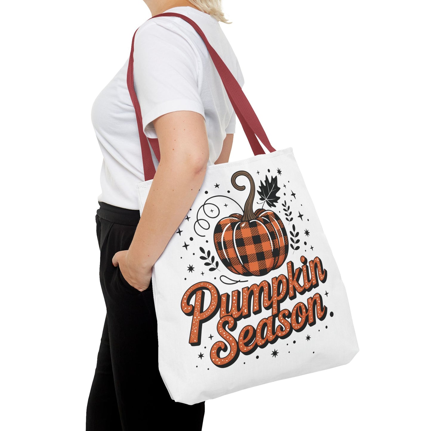 🎃 Pumpkin Season Tote Bag – Fall Buffalo Plaid Style for Autumn Lovers 🍂