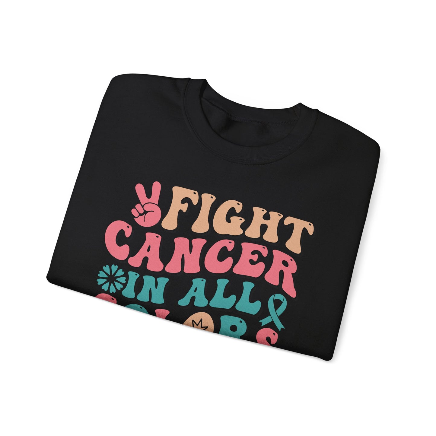 🌈✌️ Fight Cancer in All Colors Sweatshirt – Multi-Awareness Support Crewneck