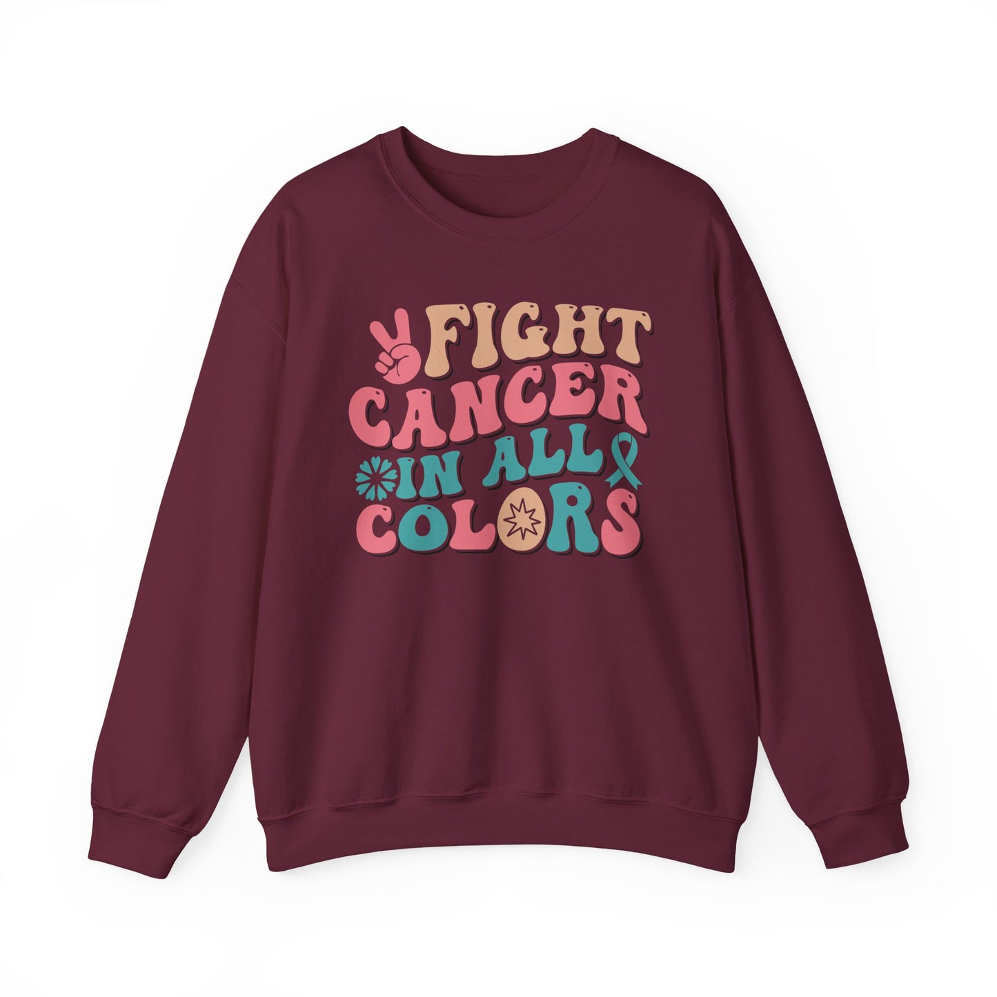 🌈✌️ Fight Cancer in All Colors Sweatshirt – Multi-Awareness Support Crewneck