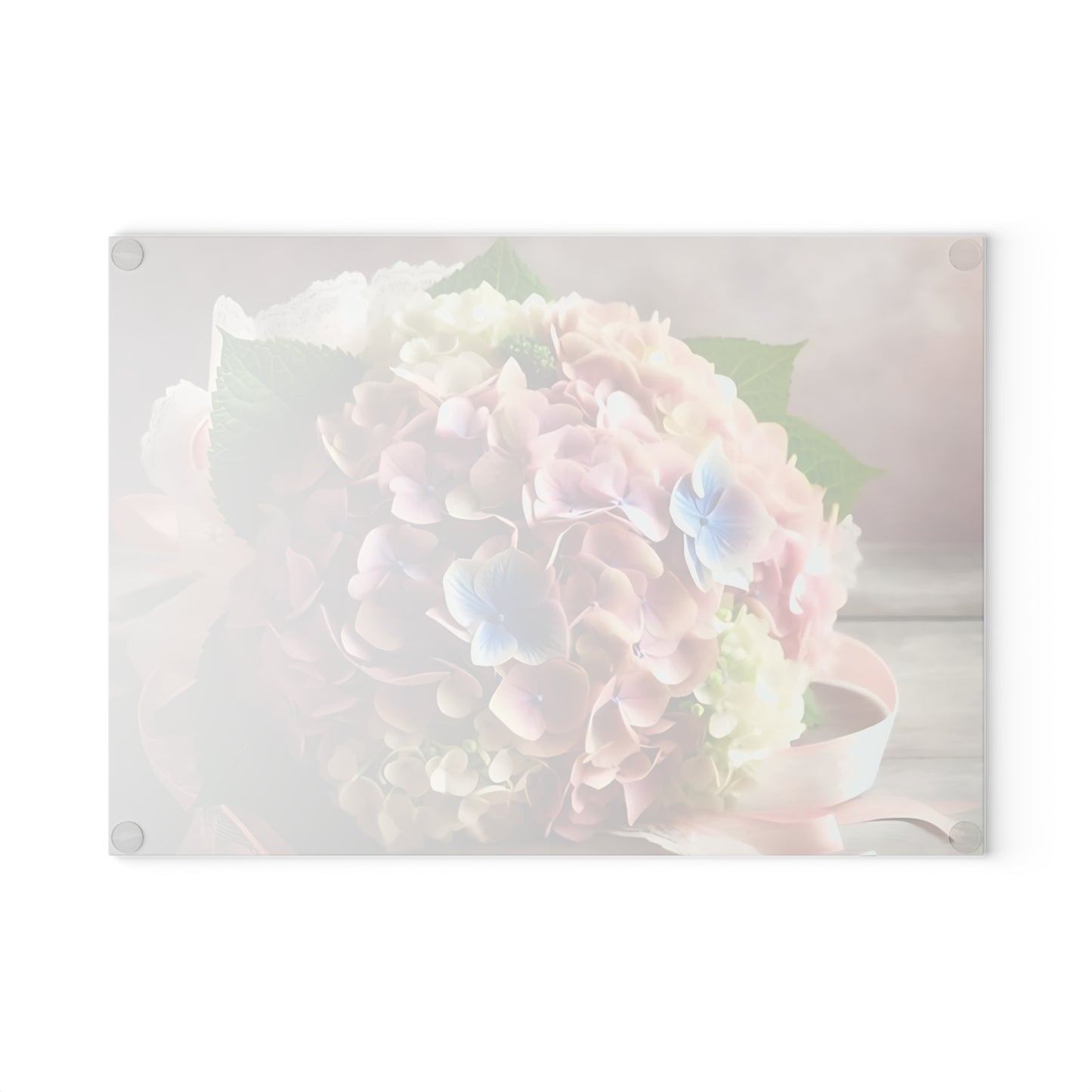 Tabla de cortar de vidrio templado con flores de hortensia: elegante decoración floral para la cocina, regalo único, tabla de cortar de vidrio, tabla para charcutería, tabla de cortar personalizada, flores