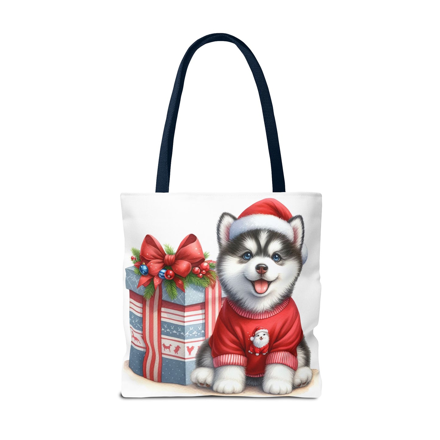 🎁 Christmas Husky Tote Bag – Festive Pup & Holiday Cheer in Every Carry 🎄