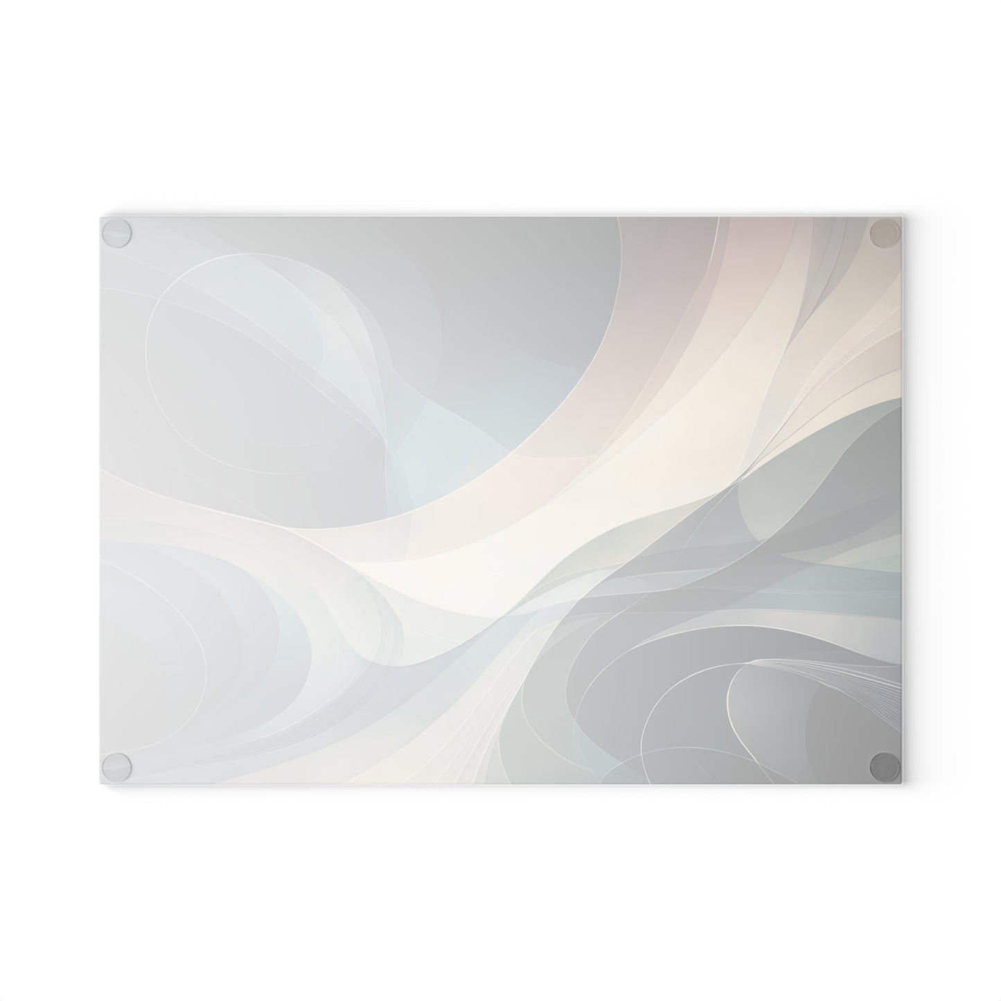 Modern Abstract Wave Glass Cutting Board – Neutral Flow Contemporary Kitchen Art