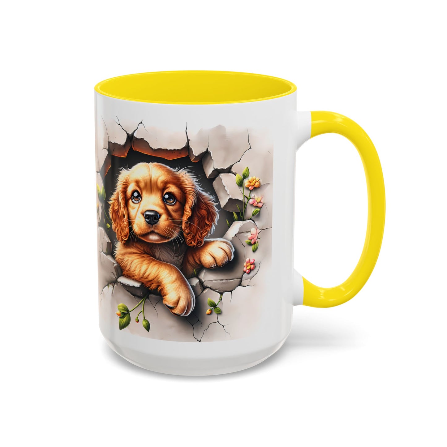 🐾 Cocker Spaniel Puppy Accent Mug – Sweet Fluffy Pup Coffee Cup ☕🤎