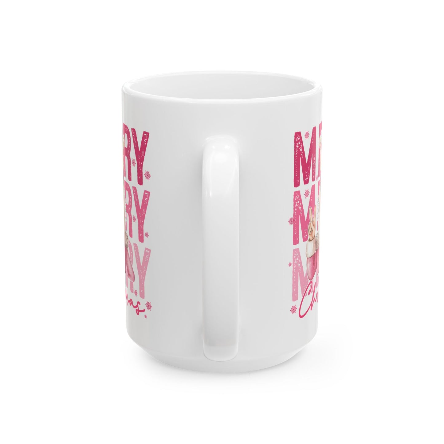 🎅💖 Pink Santa Christmas Mug – Merry Vibes with a Sparkly Twist 🎄✨