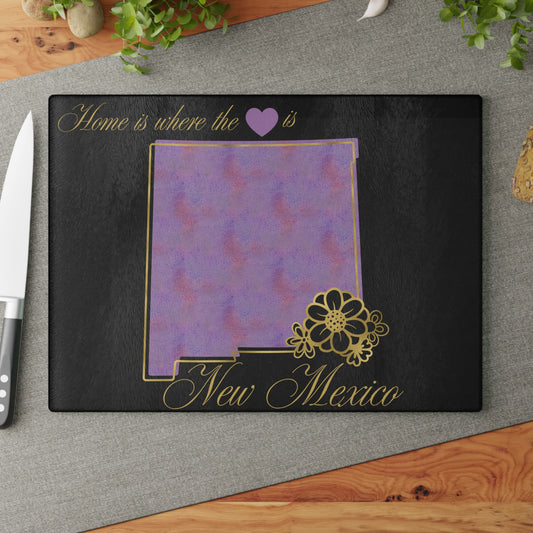🌄 New Mexico State Cutting Board – Southwest Charm with a Soft Watercolor Twist