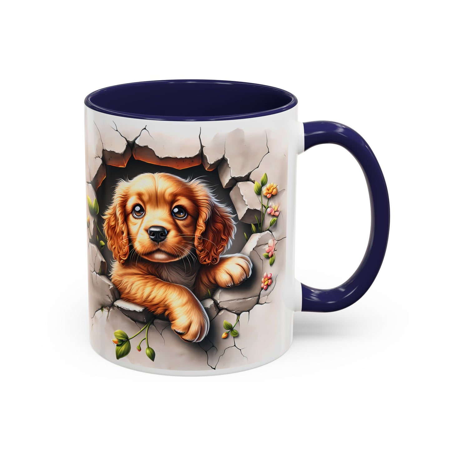 🐾 Cocker Spaniel Puppy Accent Mug – Sweet Fluffy Pup Coffee Cup ☕🤎