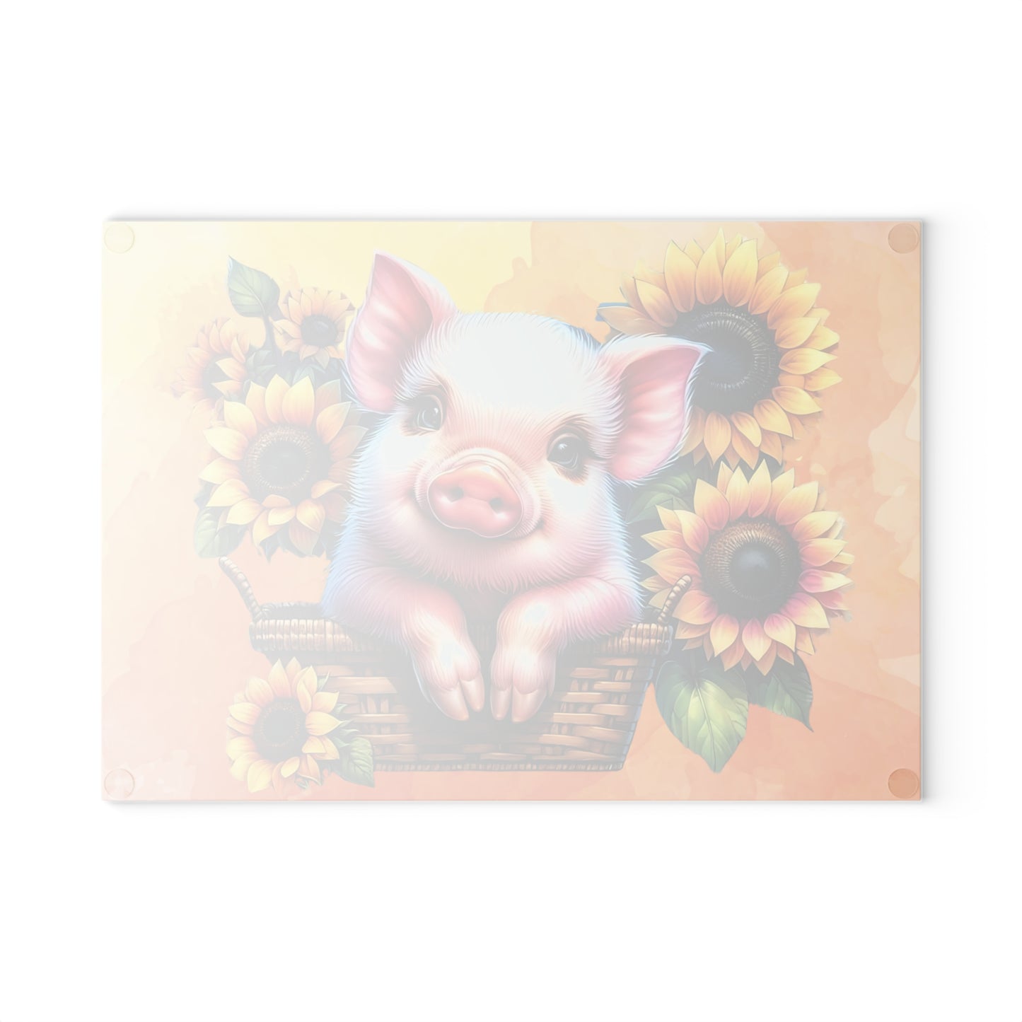 Tabla de cortar de cerdo, decoración de cerdito, regalo rústico de granja, regalo para amantes de los cerdos, tabla de cortar de vidrio, encanto campestre, decoración de cocina de granja