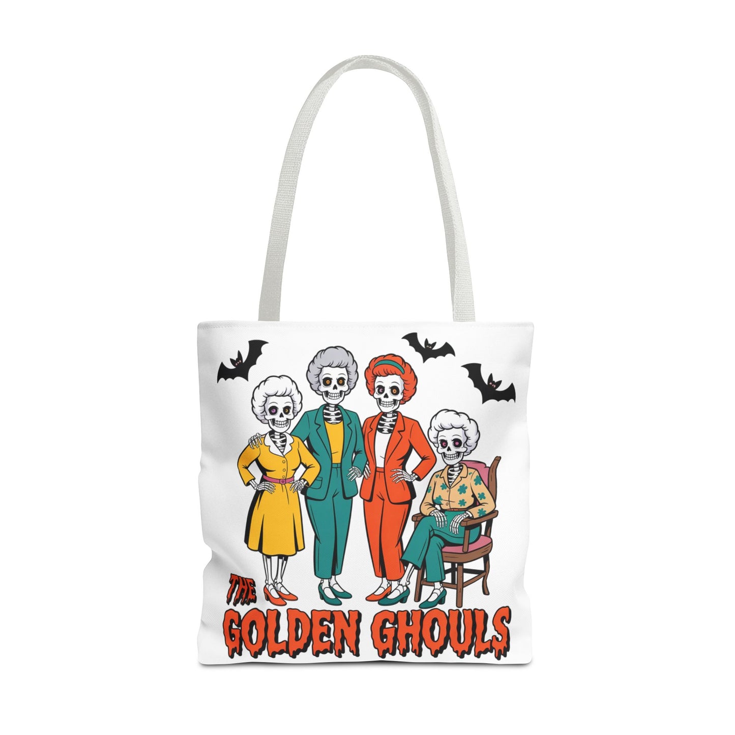 🖤 Retro Skeleton Squad Tote Bag – Spooky Chic Style for Halloween 👻👜