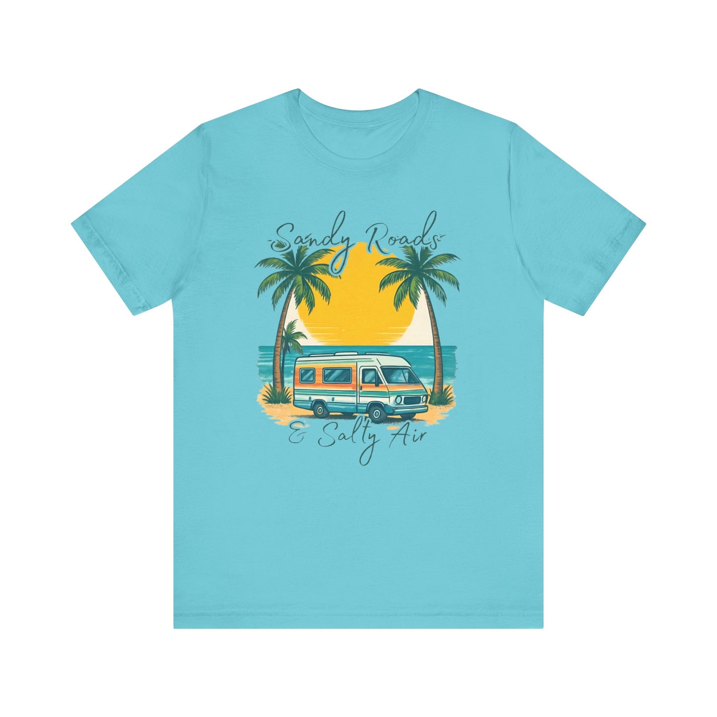 Camiseta Sandy Roads &amp; Salty Air: Camisa playera ligera para mujer para días costeros y ambiente veraniego.