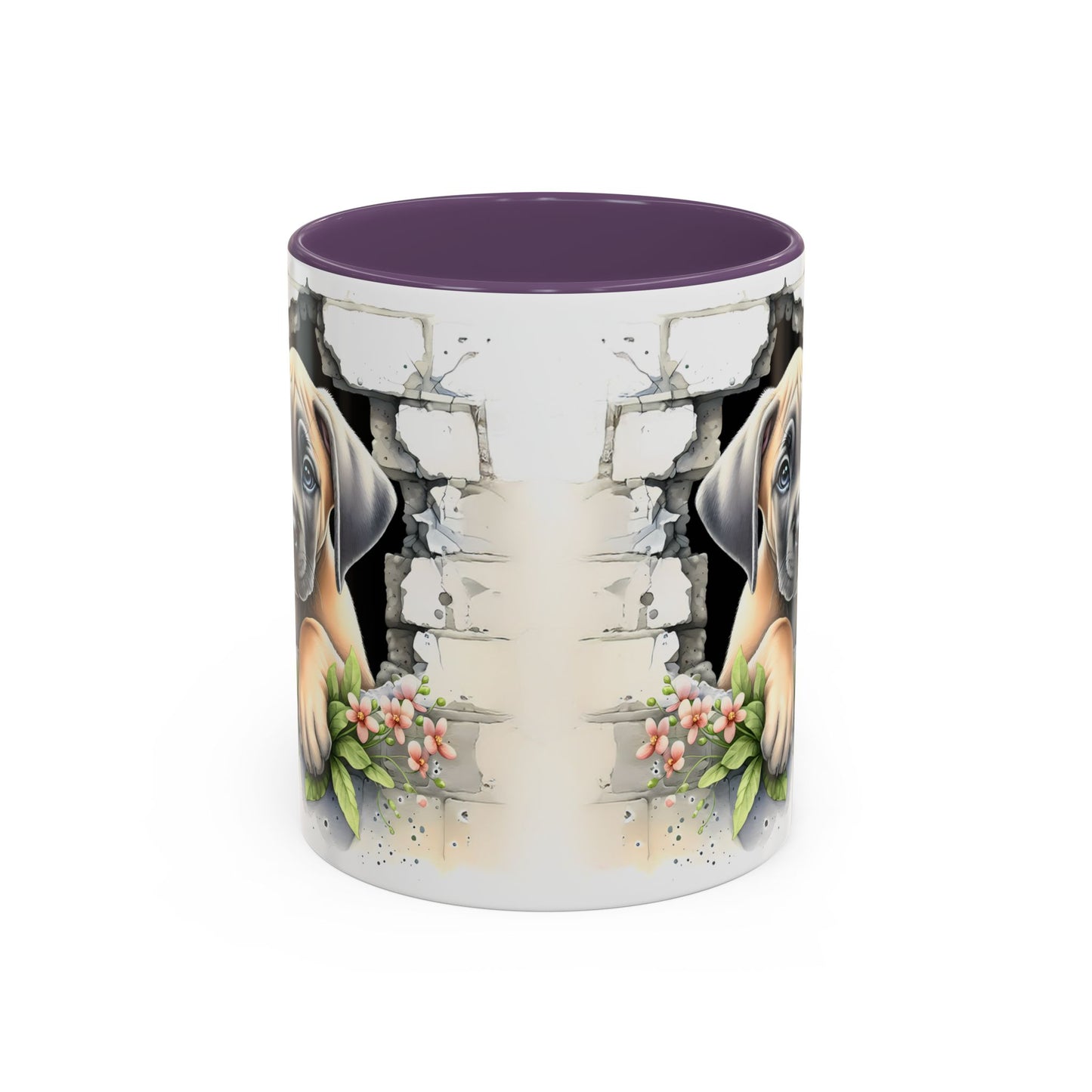 🐾 Great Dane Puppy Accent Mug – Sweet Peek-Through Puppy Design ☕💛