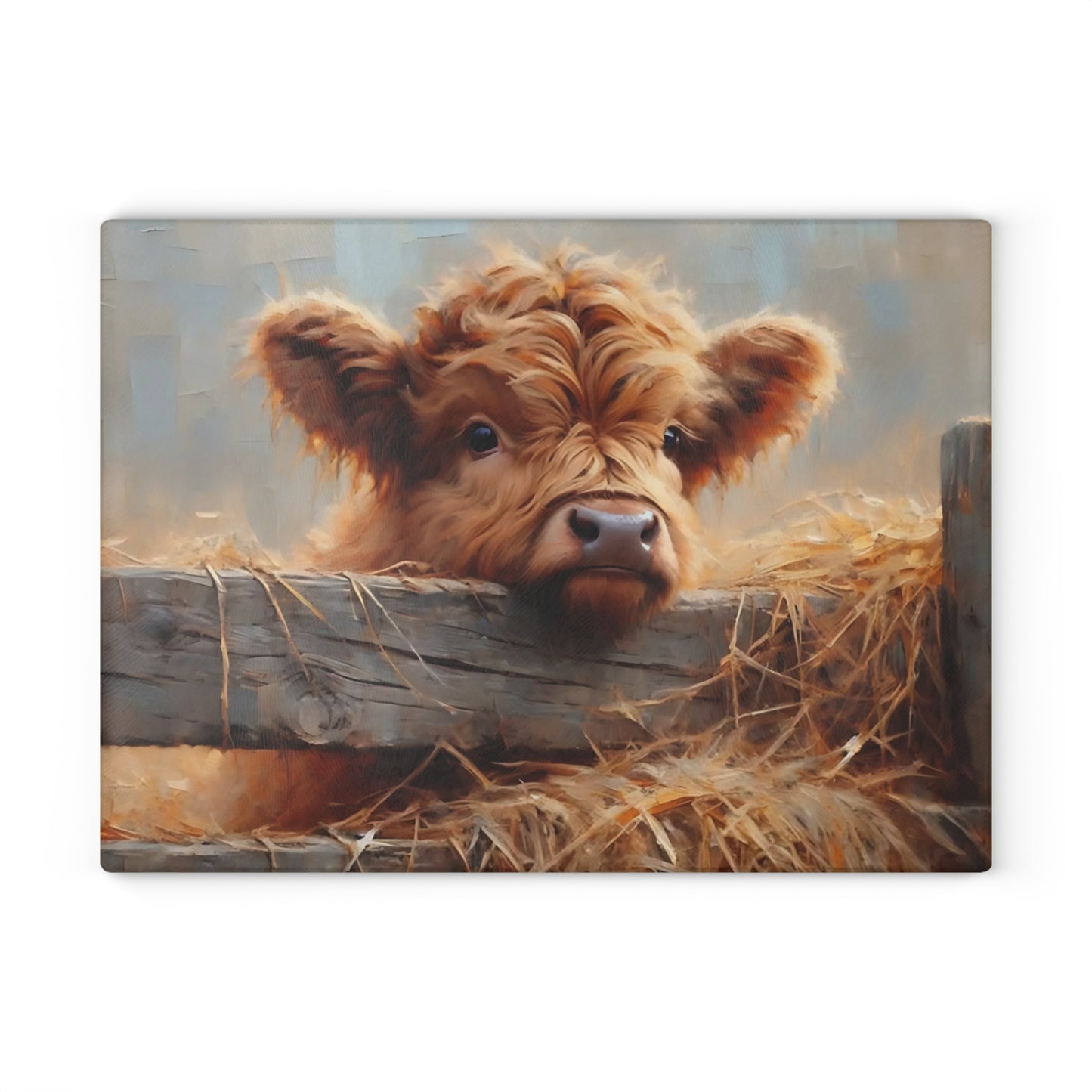 🐮 Rustic Highland Calf Cutting Board – Farmhouse Charm with a Cozy Country Feel