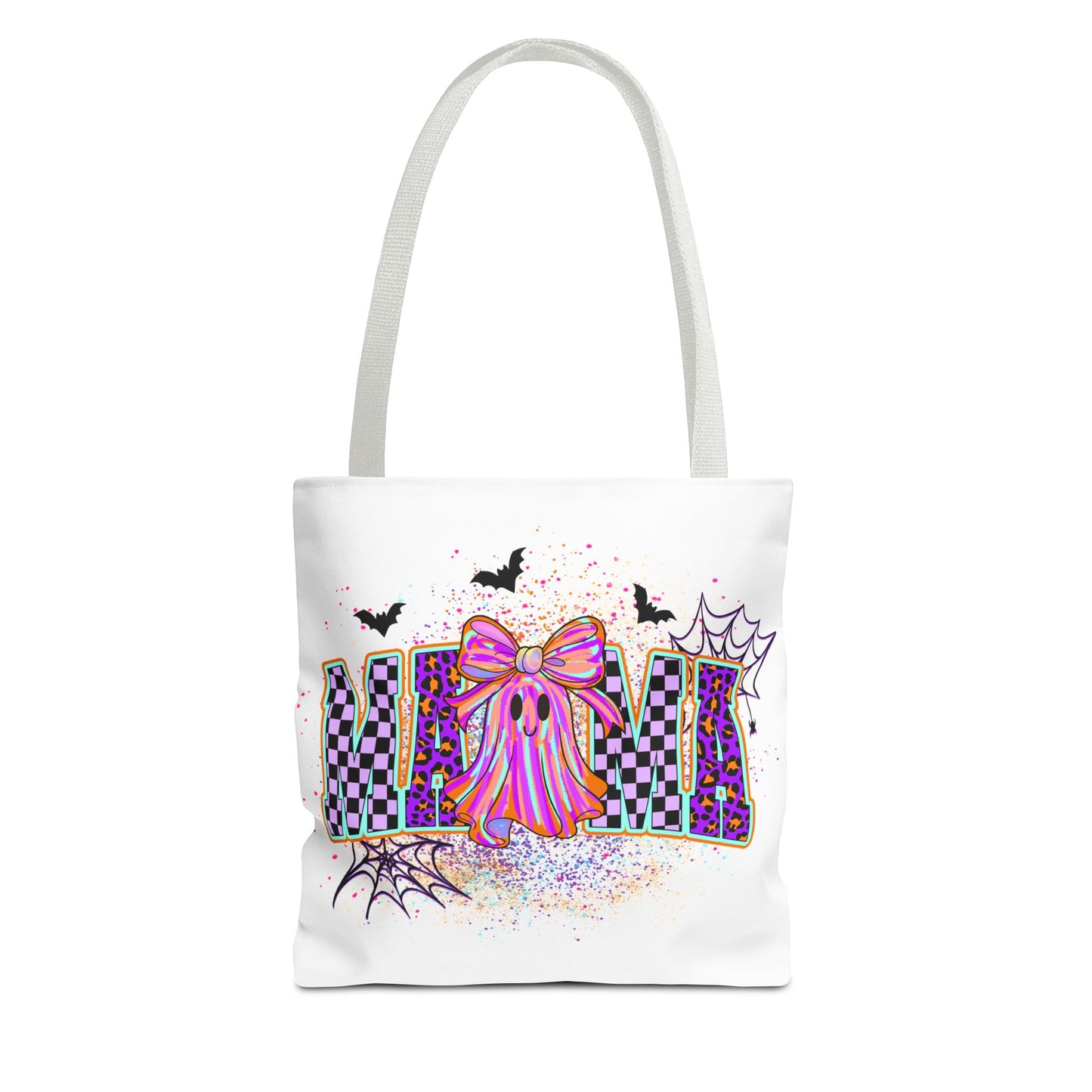 🎃 Colorful Mama Ghost Halloween Tote Bag – Spooky Fun with a Pop of Color 👻👜