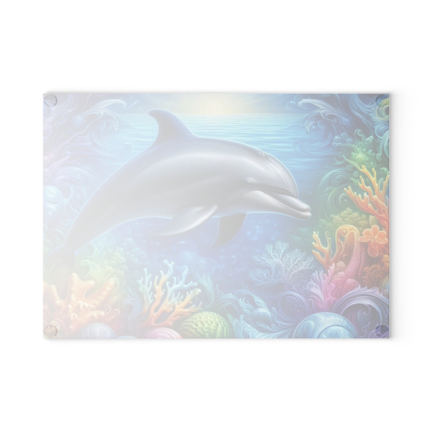 🐬🌊 Coral Reef Dolphin Cutting Board – Ocean Glow for Your Kitchen