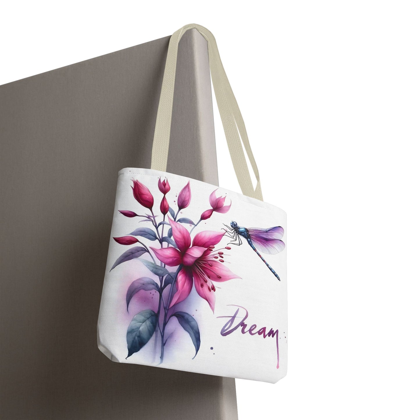 Bolso tote floral "Dream" con detalle de libélula: un bolso de mano inspirador y elegante