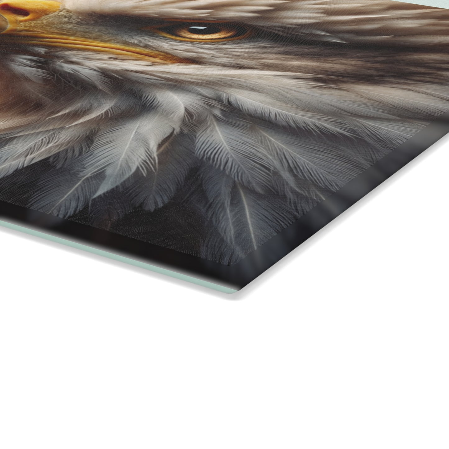 American Bald Eagle Glass Cutting Board – Patriotic Wildlife Kitchen Art & Display Board