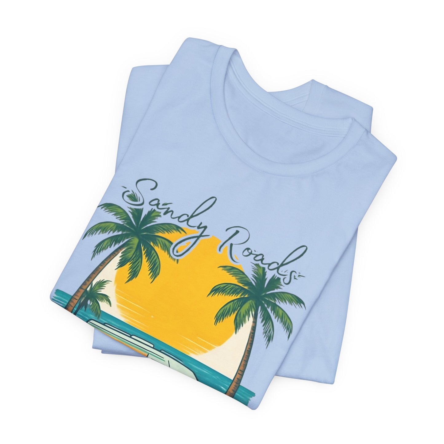 Camiseta Sandy Roads &amp; Salty Air: Camisa playera ligera para mujer para días costeros y ambiente veraniego.