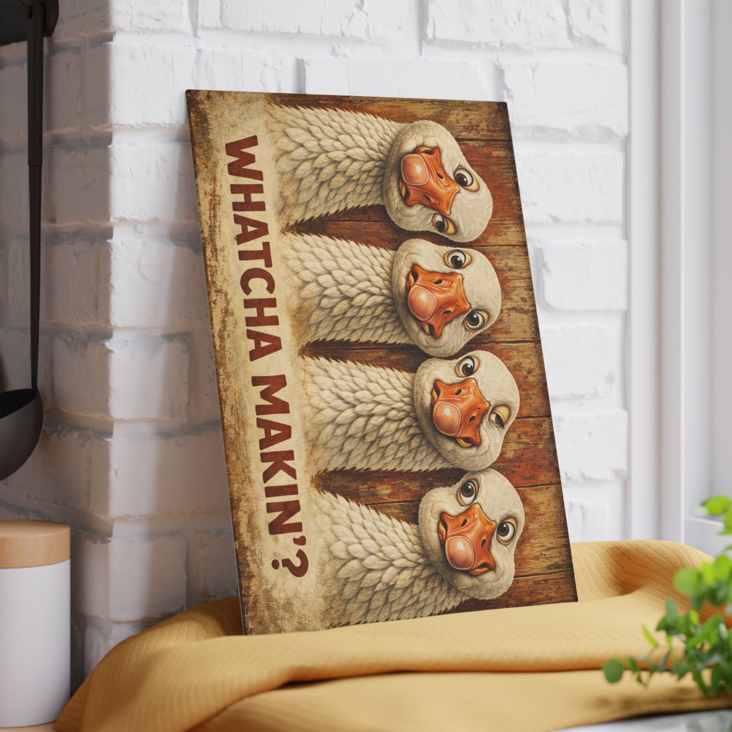Whatcha Makin’? Glass Cutting Board – Funny Goose Farmhouse Kitchen Decor