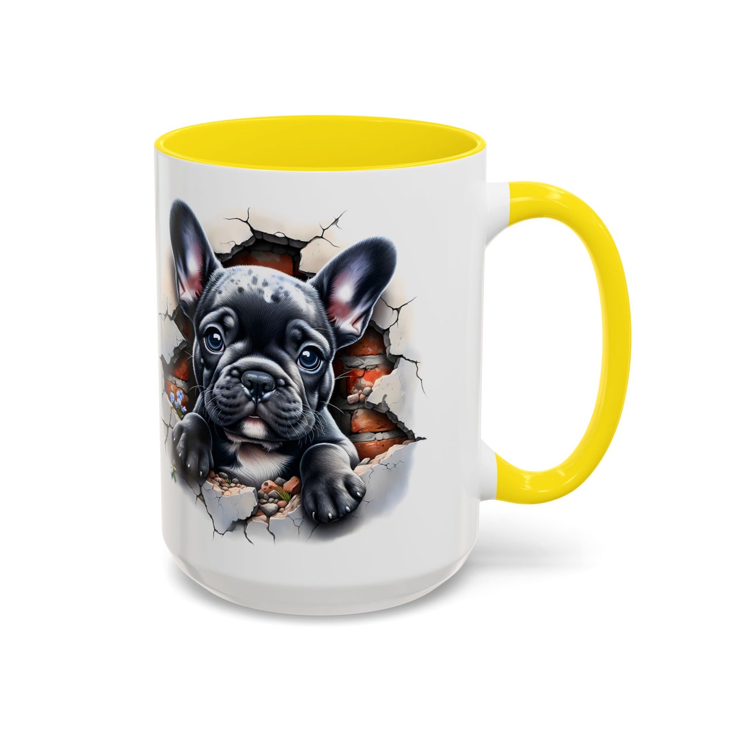 🐾🖤 Black French Bulldog Puppy Accent Mug – Cute Peek-Through Cup for Dog Lovers ☕✨