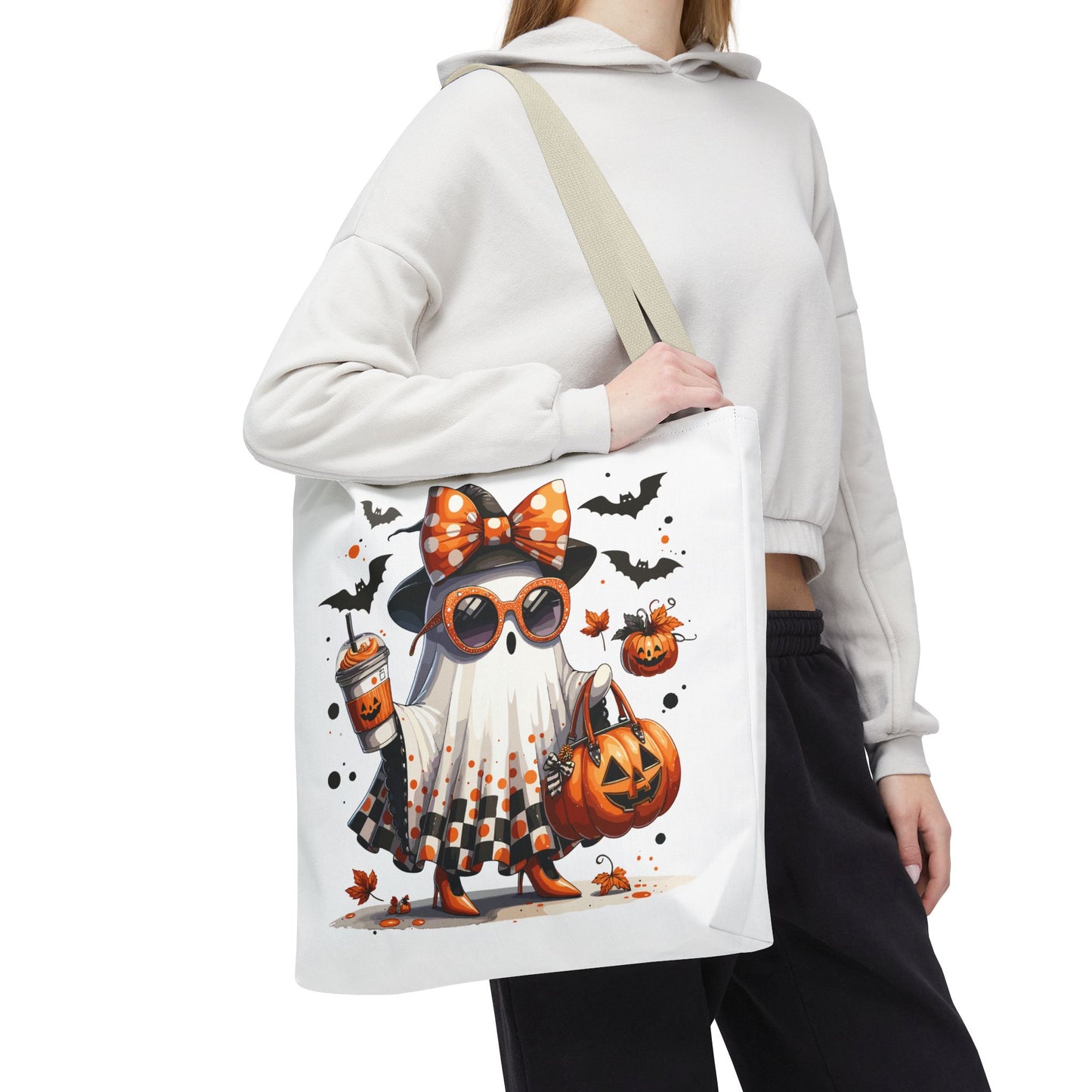 🧡 Chic Ghost Halloween Tote Bag – Sassy, Stylish & Spook-tacular 👻🎃