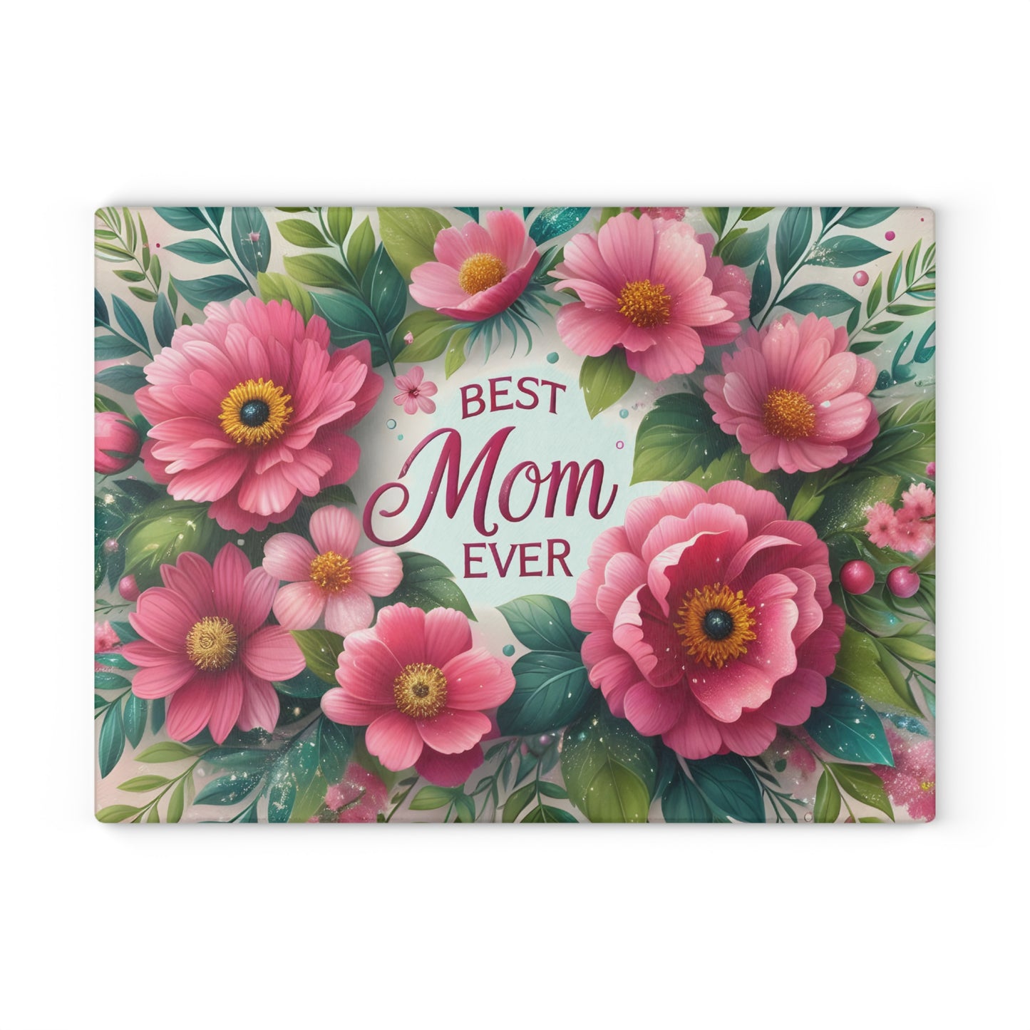 🌸 Best Mom Ever Floral Cutting Board – Elegant Gift for Her 🌼