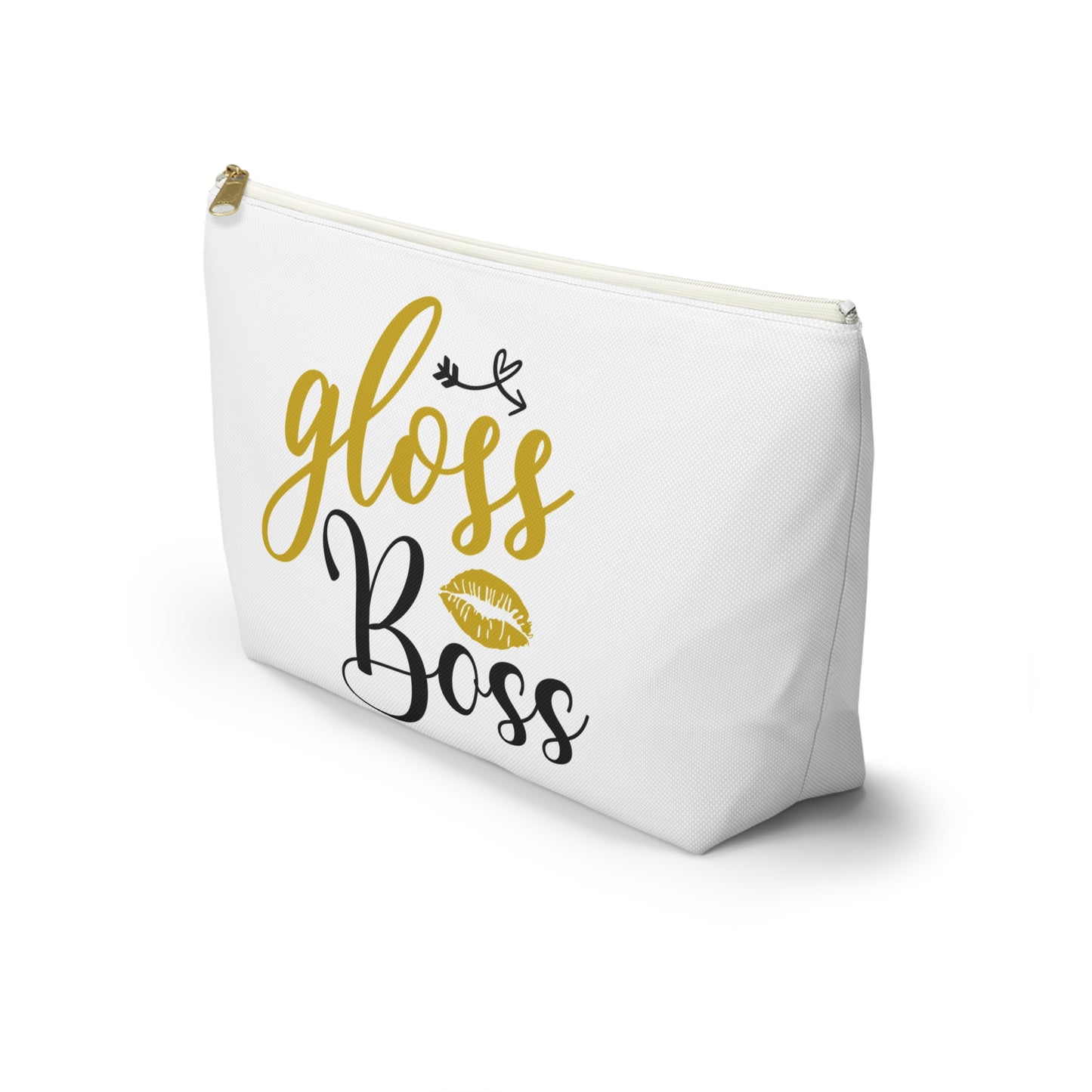 Accessory Pouch – "Gloss Boss" Yellow Makeup Bag
