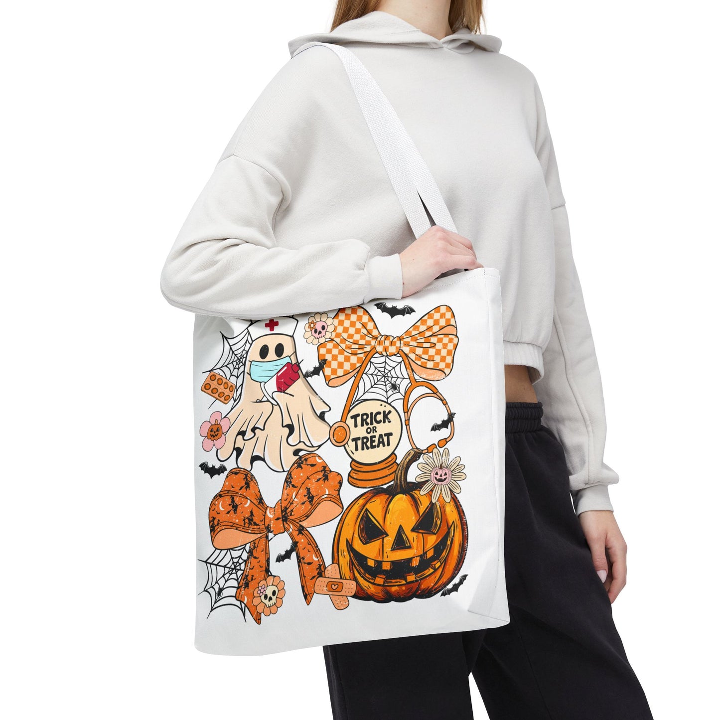 🩺 Nurse Ghost Tote Bag – Spooky Season Meets Healthcare Heroes 👻👜