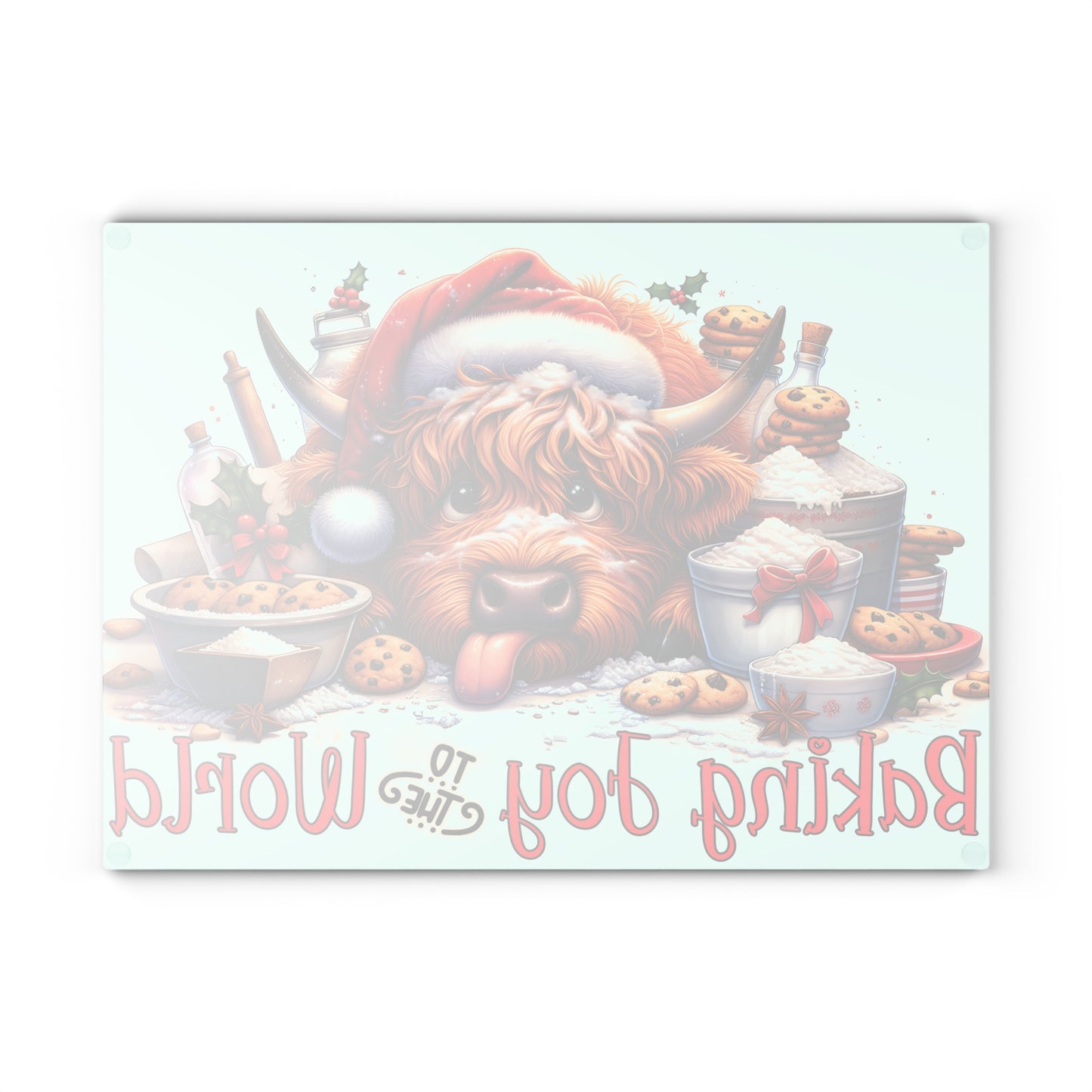 Baking Joy to the World Cow Cutting Board – Cozy Christmas Kitchen Cheer