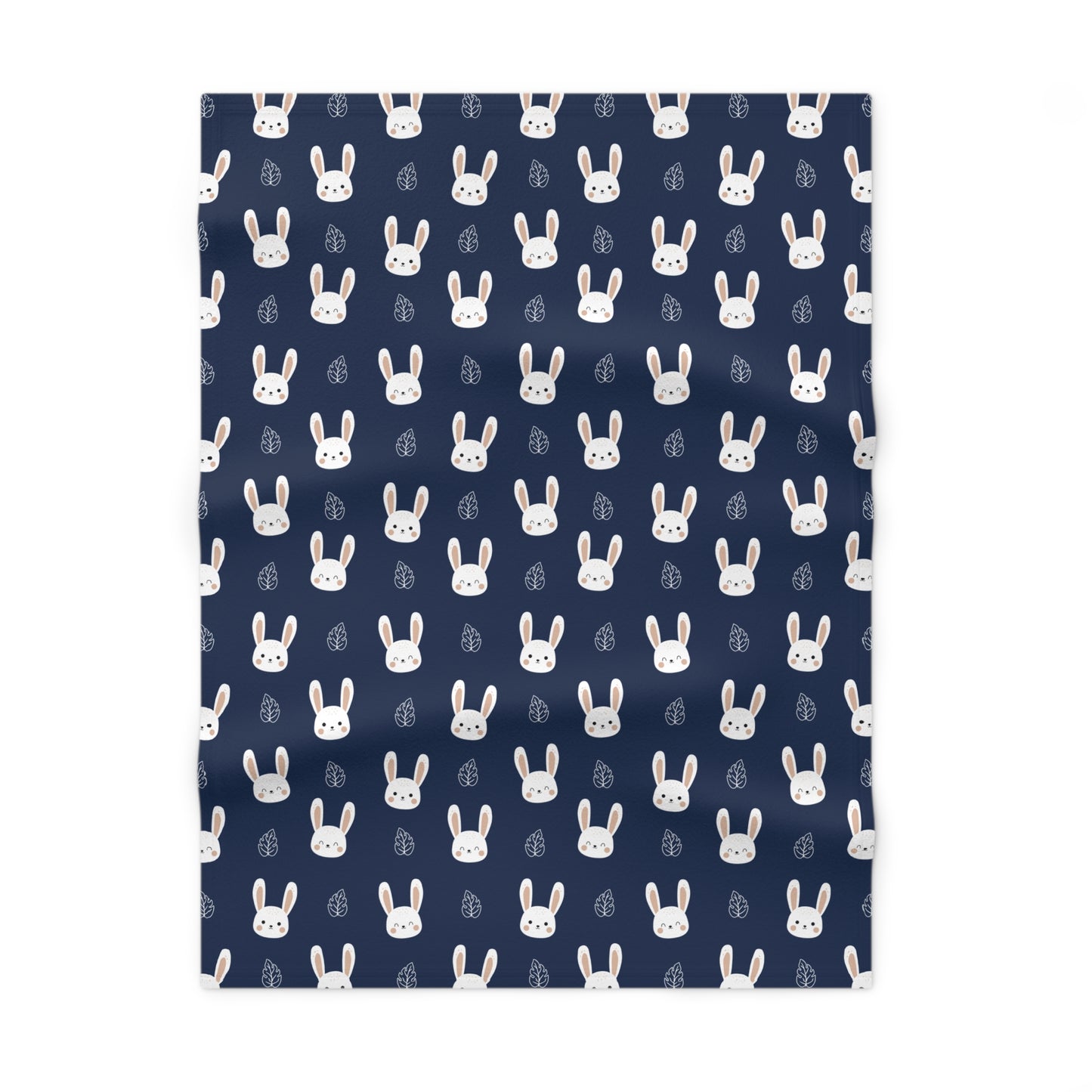 🐰 Velveteen Plush Bunny Blanket – Deep Navy