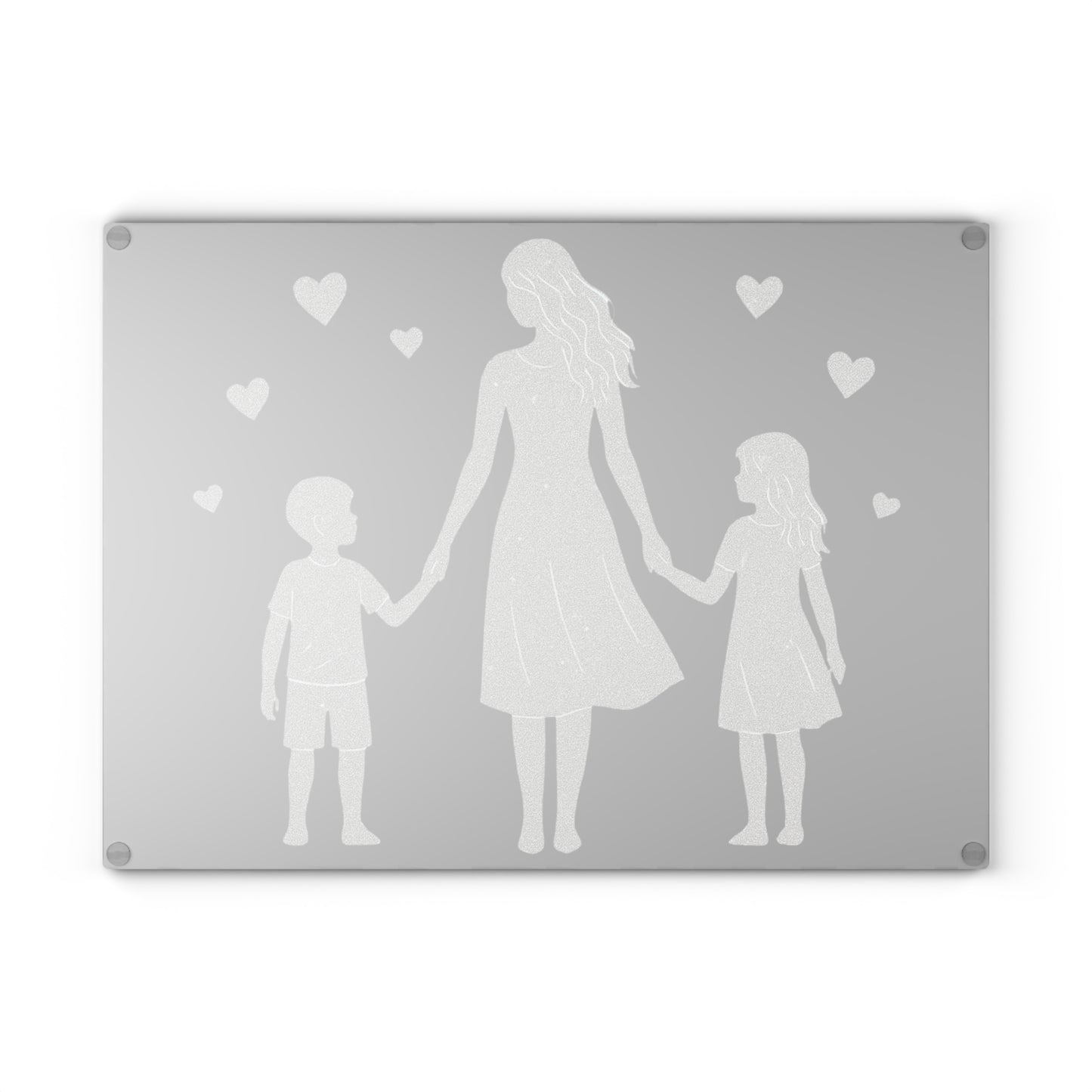 👩‍👧‍👦✨ Mother & Children Silhouette Cutting Board – A Timeless Family Keepsake 💖🌟