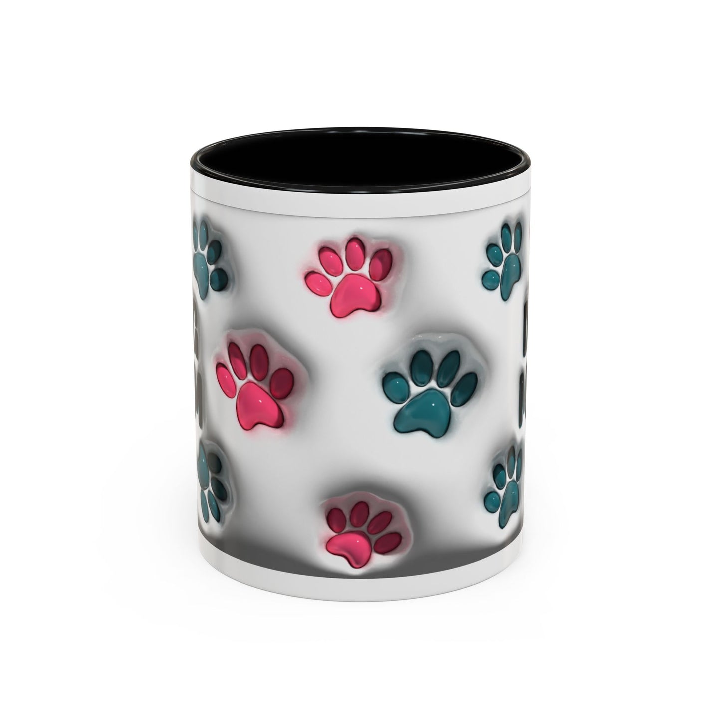 Dog Mom Accent Mug – Colorful Paw Print Cup for Proud Pet Parents