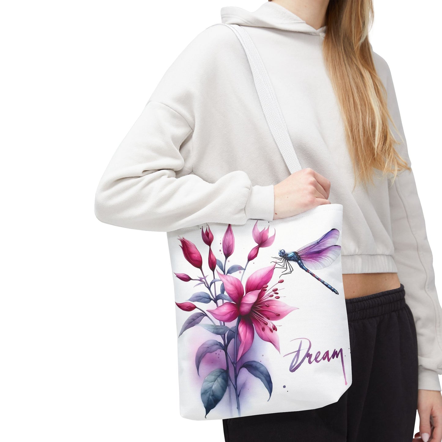 Bolso tote floral "Dream" con detalle de libélula: un bolso de mano inspirador y elegante
