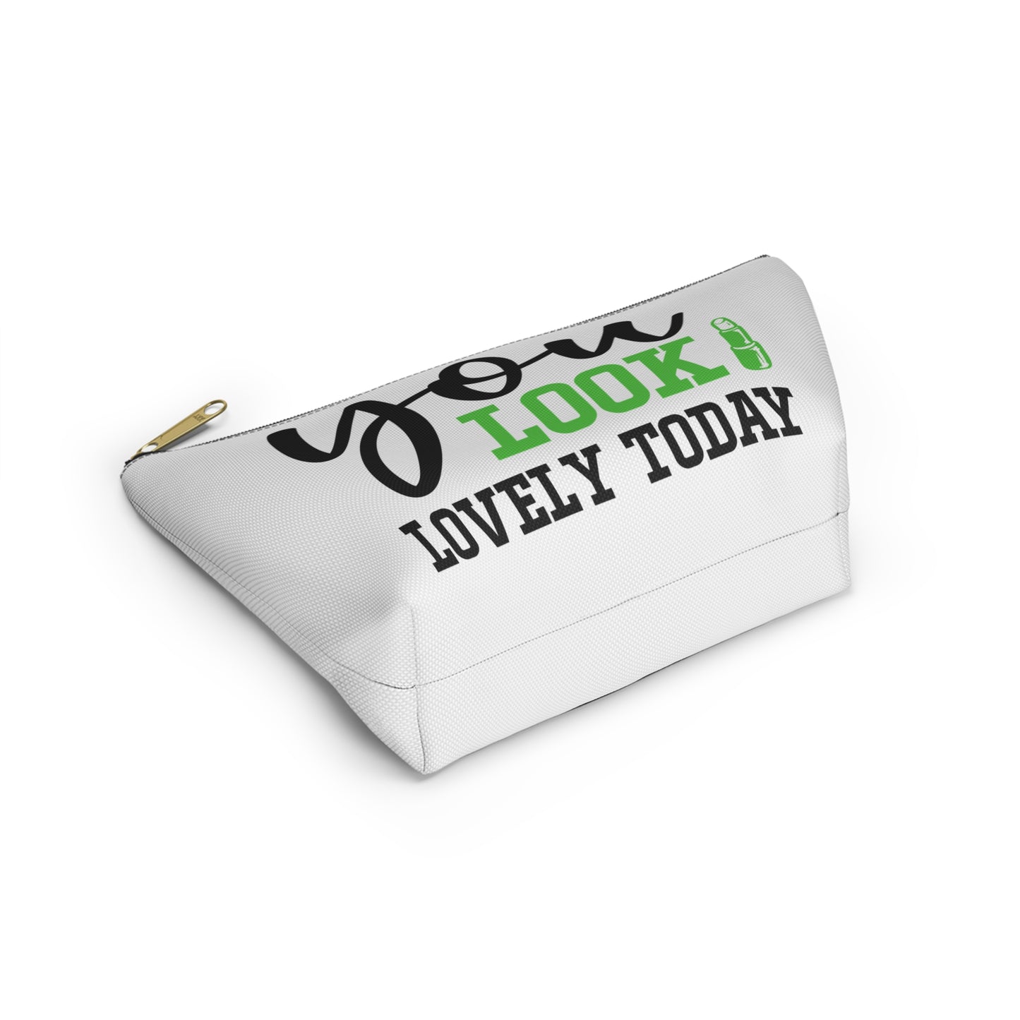 Accessory Pouch – "You Look Lovely Today" Green Makeup Bag