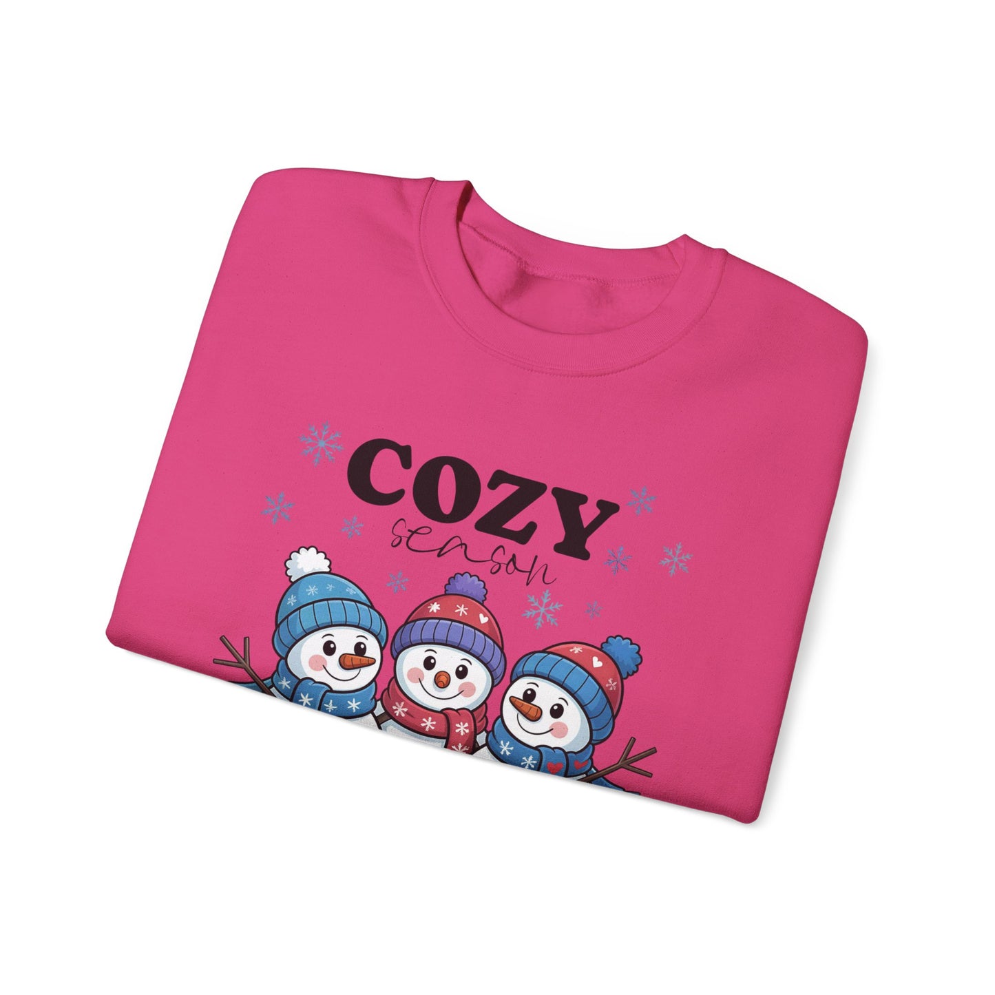 ☃️💙 Cozy Season Snowman Sweatshirt – Adorable Winter Crewneck for Women