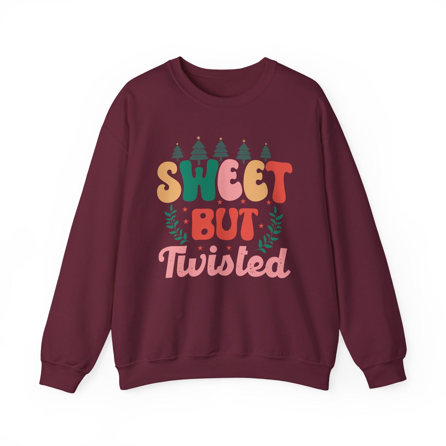 🎀✨ Sweet But Twisted Sweatshirt – Retro Pastel Christmas Vibes for the Season 🌲💖