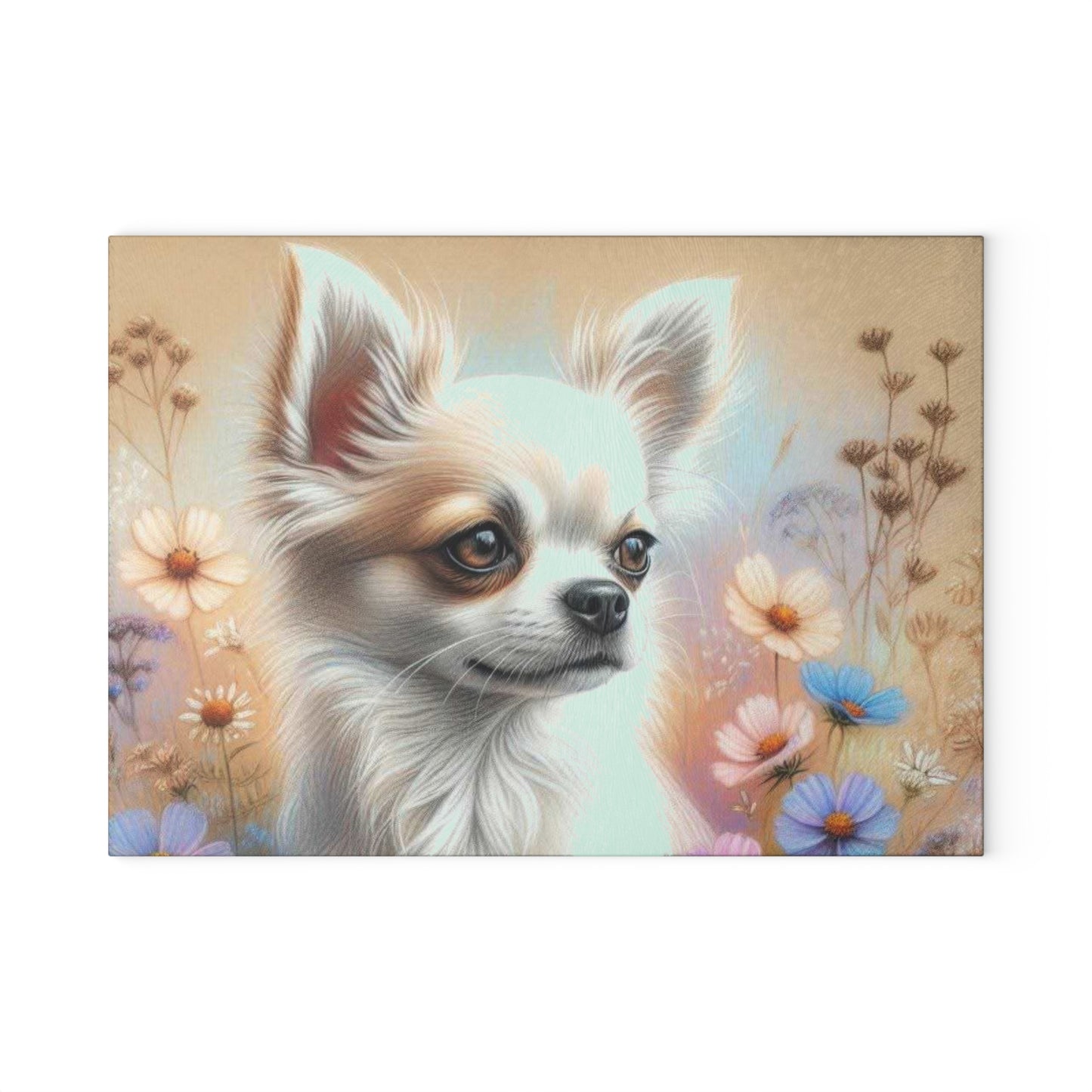 🐾 Chihuahua Wildflower Cutting Board – Petite Pup Charm with Floral Flair 🌼