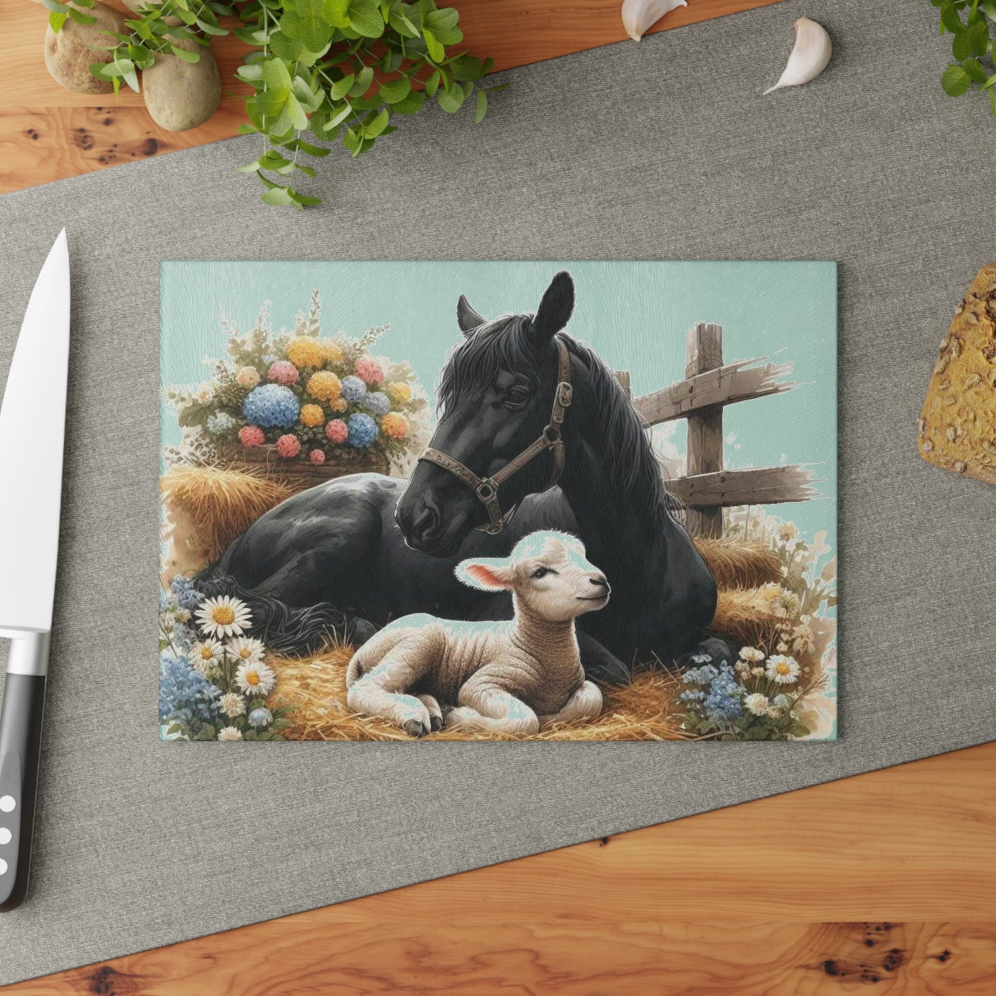 Horse cutting board, farm life decor, farmhouse design, nature-inspired gift, horse lover gift, rustic home accents Charcuterie Board, Lamb