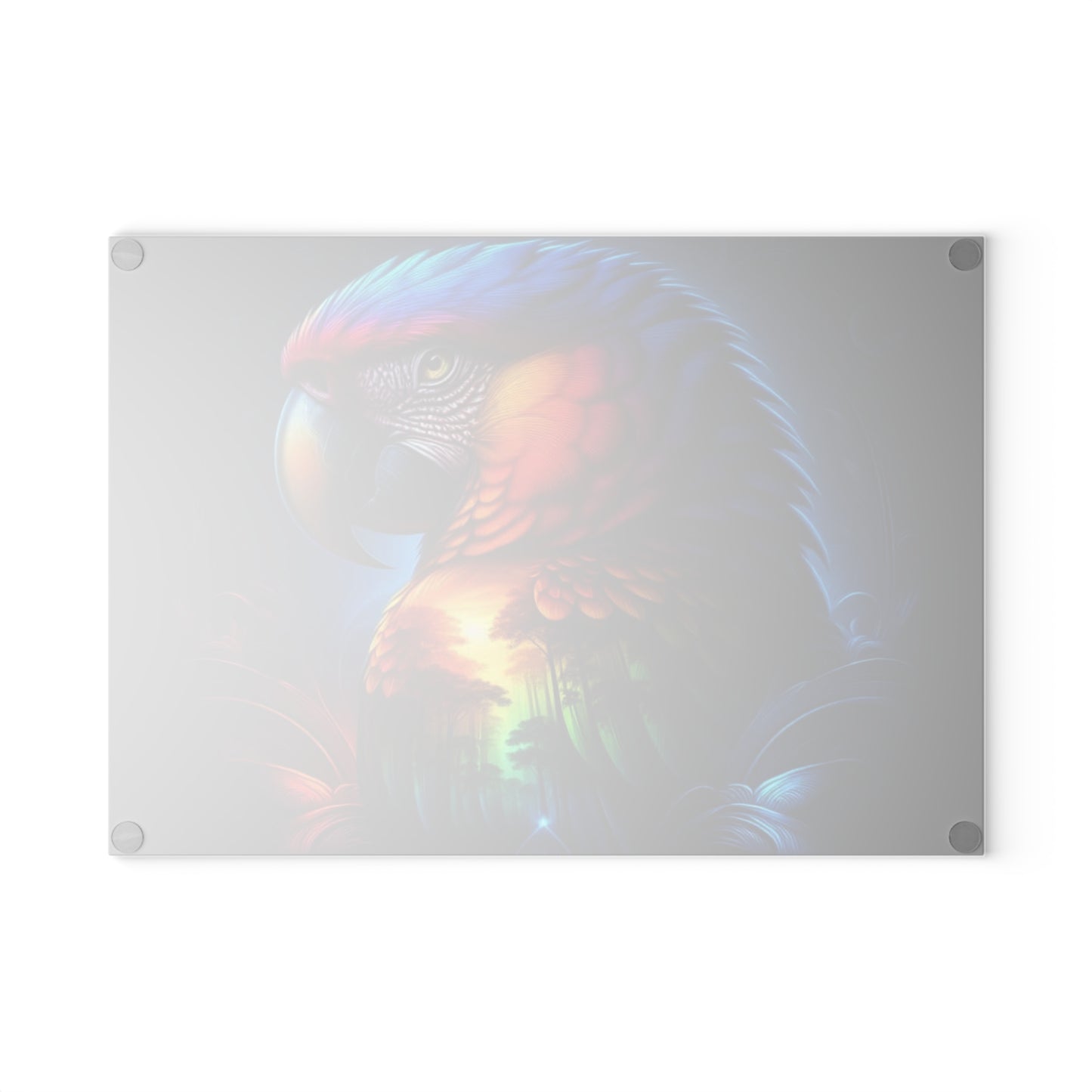 🦜🔥 Vibrant Sunset Macaw Cutting Board – Bold Color & Dramatic Tropical Flair for Your Kitchen