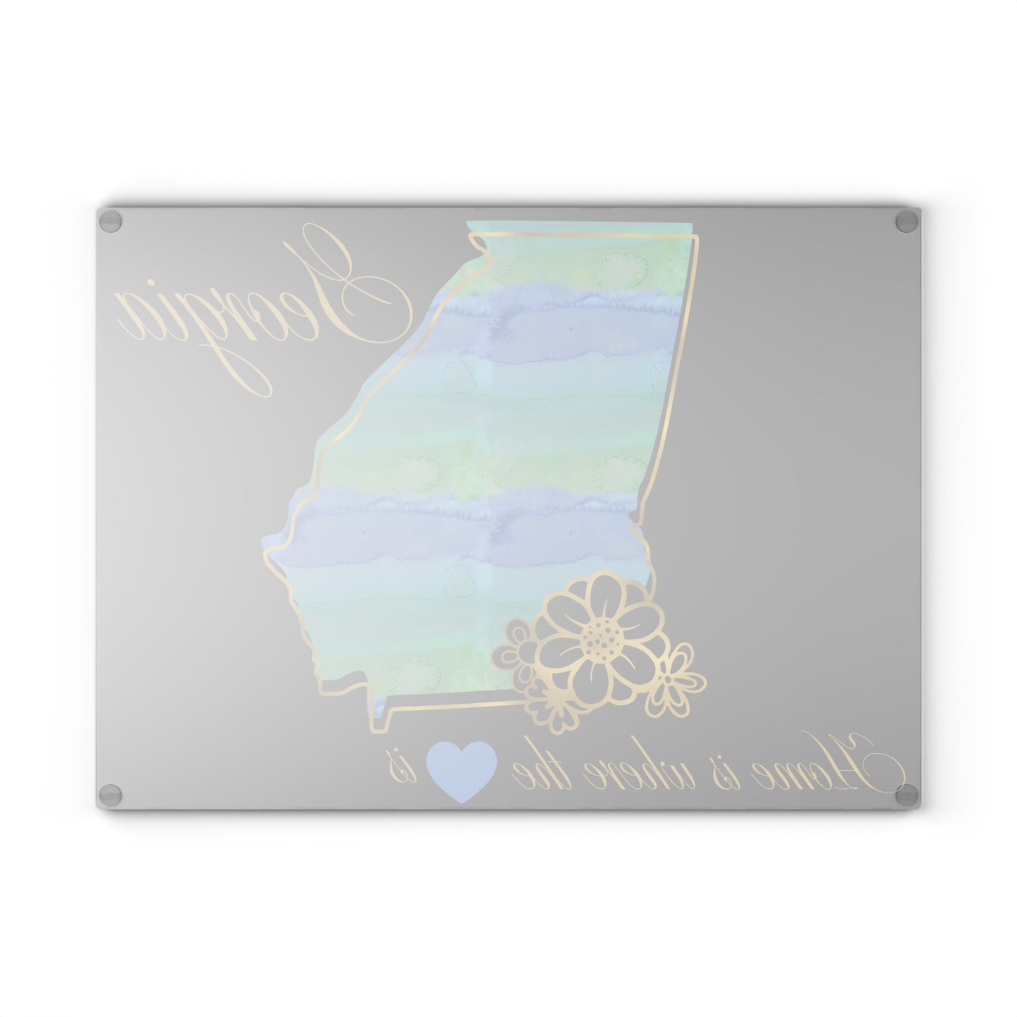 💙 Georgia State Cutting Board – Southern Roots with Watercolor Elegance