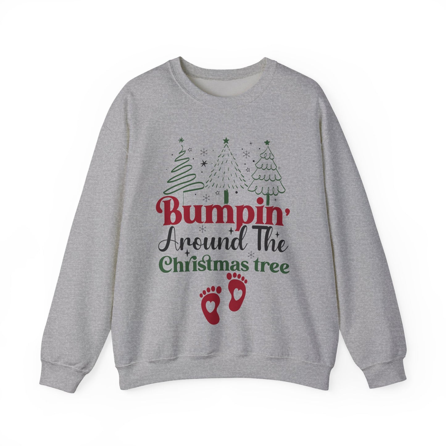 🎄👶 Bumpin’ Around the Christmas Tree Sweatshirt – Cute Holiday Maternity Top ❤️