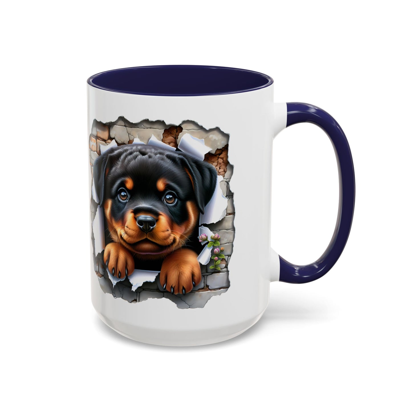 🐾☕ Rottweiler Puppy Accent Mug – Sweet Breakthrough Pup Design ✨
