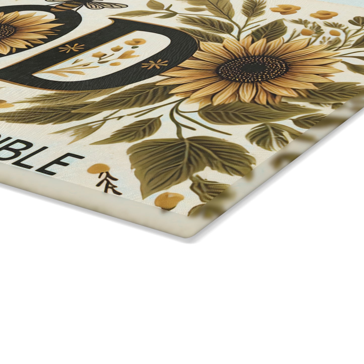 🌻🐝 With God All Things Are Possible Sunflower Cutting Board – Faithful Elegance for Your Kitchen 🐝🌻