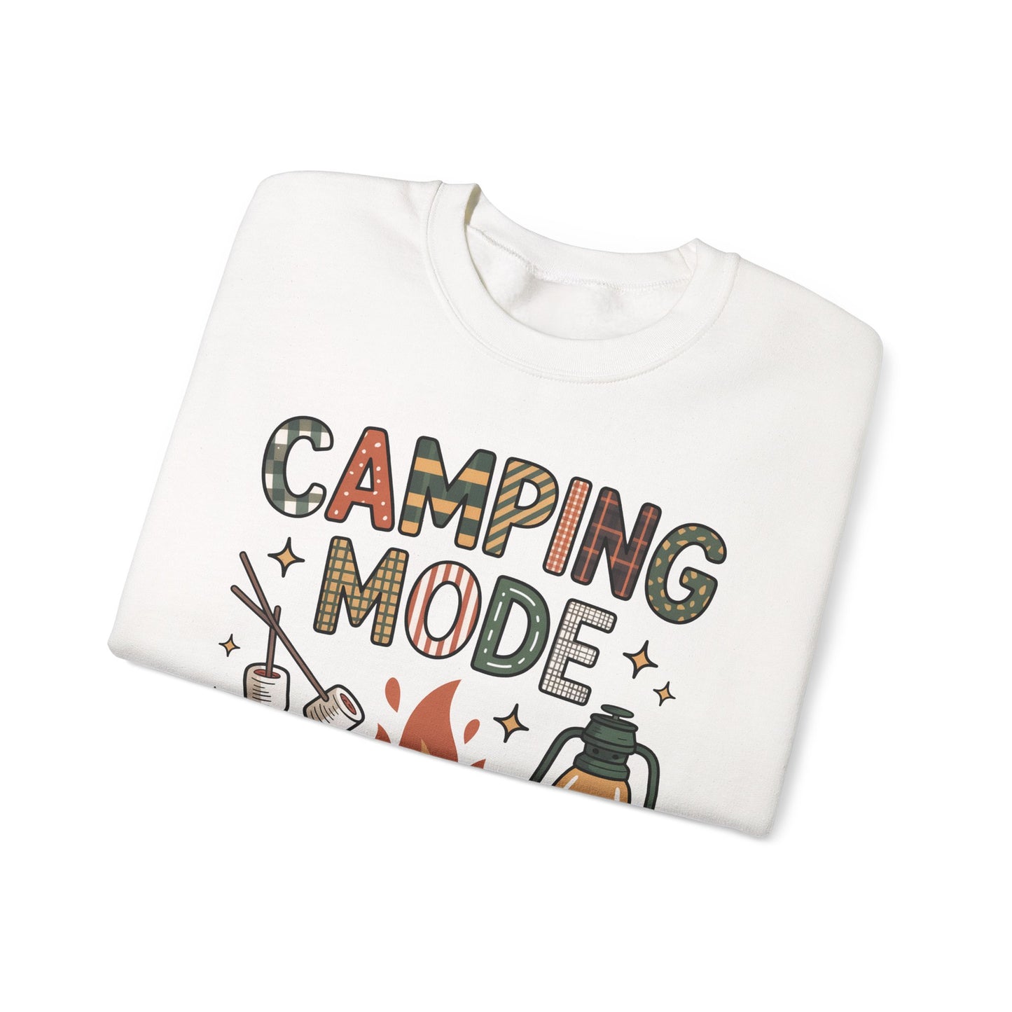 🍂🔥 Camping Mode Sweatshirt – S’mores, Campfires & Cozy Vibes 🏕️☕