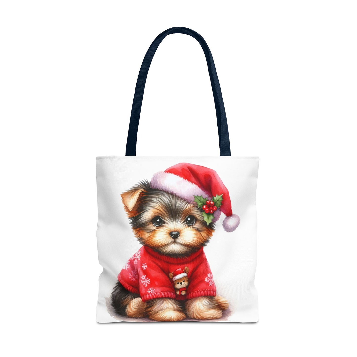 🎄 Santa Yorkie Christmas Tote Bag – Holiday Cheer in Every Stitch 🐾