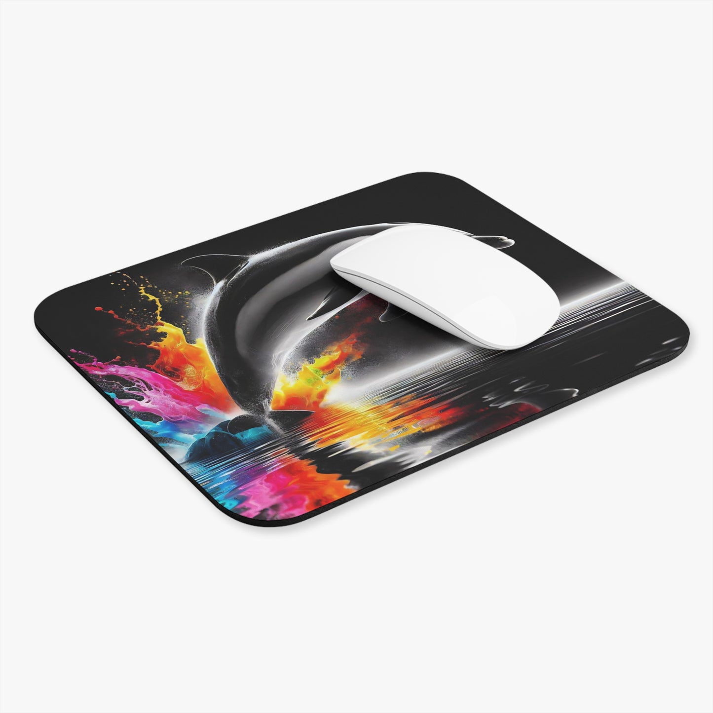 🖱️🐬 Neon Splash Dolphin Mouse Pad – Bold Ocean Energy for Your Desk