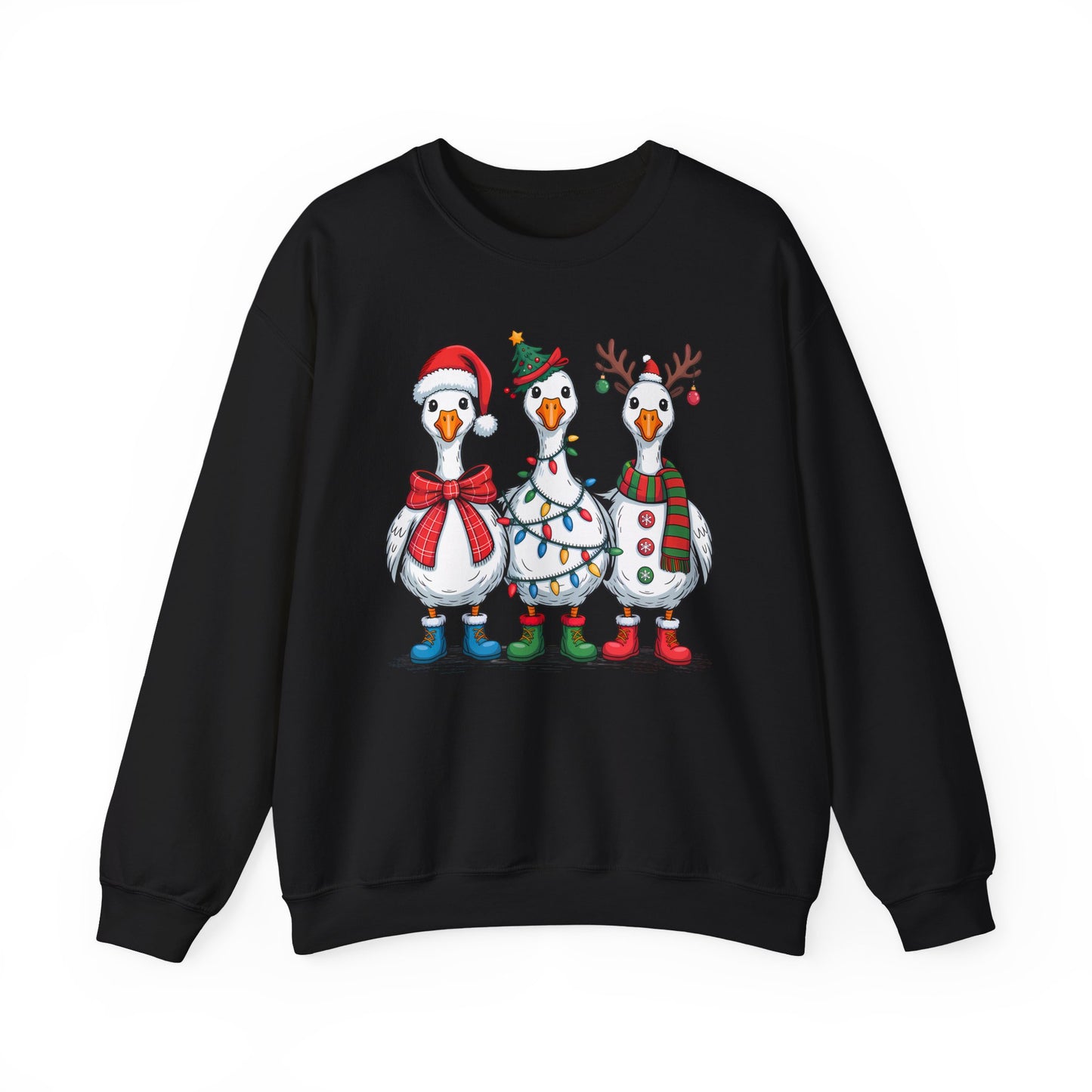 🪿🎄 Festive Goose Trio Sweatshirt – Whimsical Holiday Cheer in Cozy Style