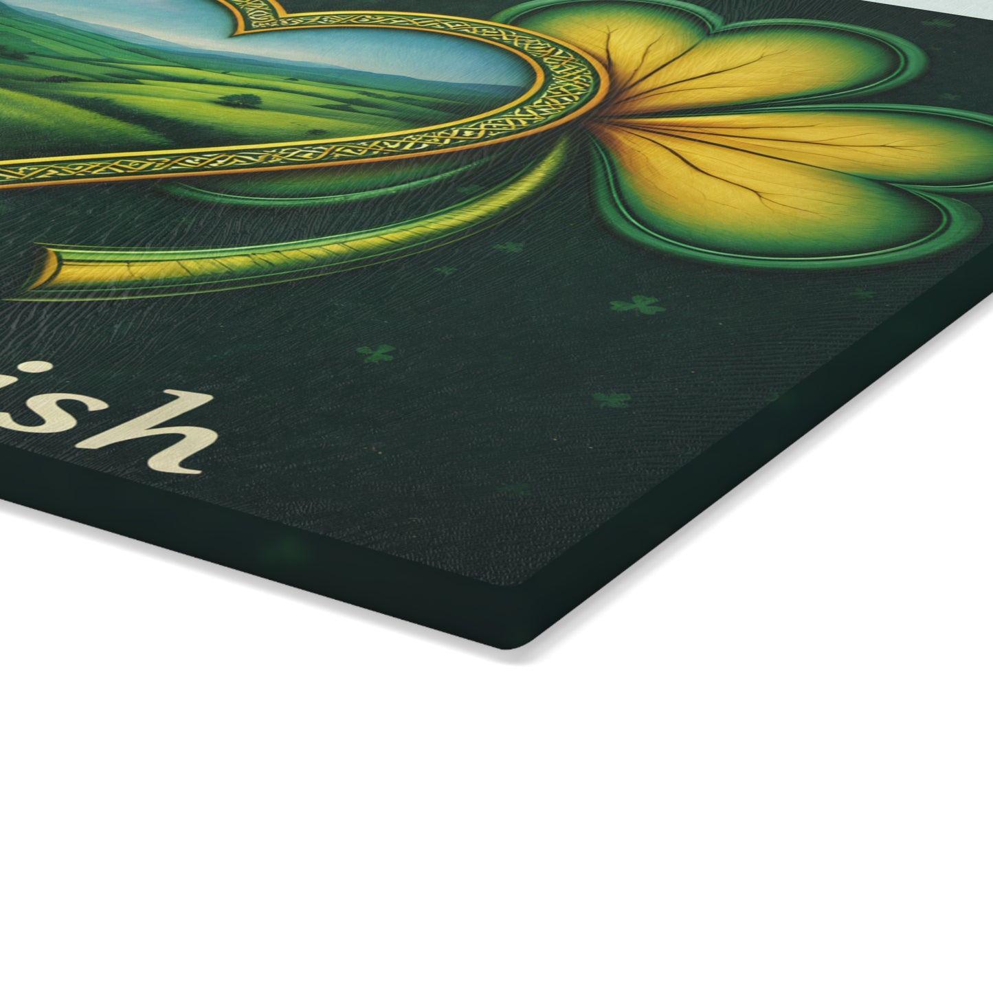 Peace, Love, Irish Glass Cutting Board – Celtic Shamrock St. Patrick’s Day Kitchen Art