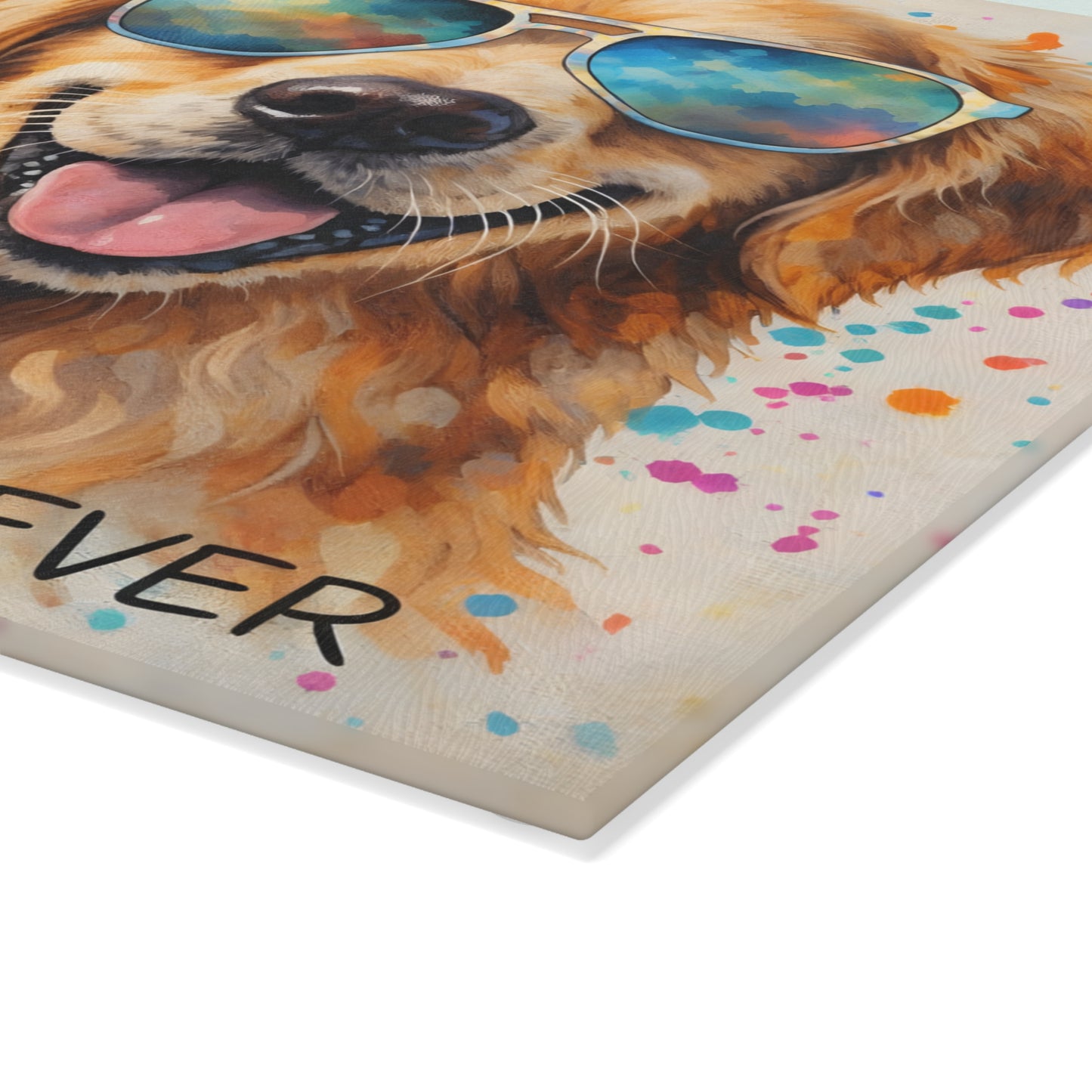 Golden Retriever Glass Cutting Board – Sunny Smiles & Kitchen Style