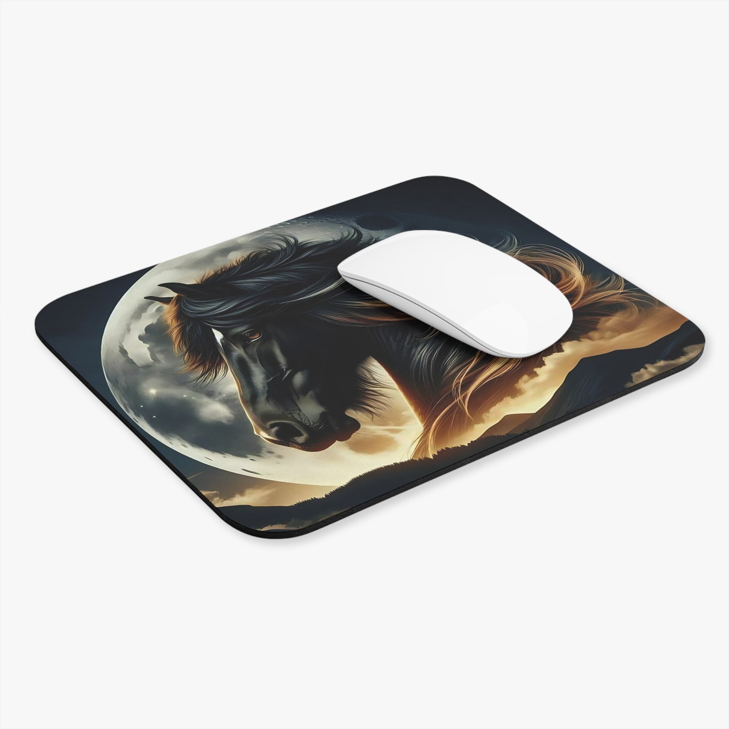 🖱️🌙🐎 Moonlit Horse Mouse Pad – Dramatic Night Sky Desk Art