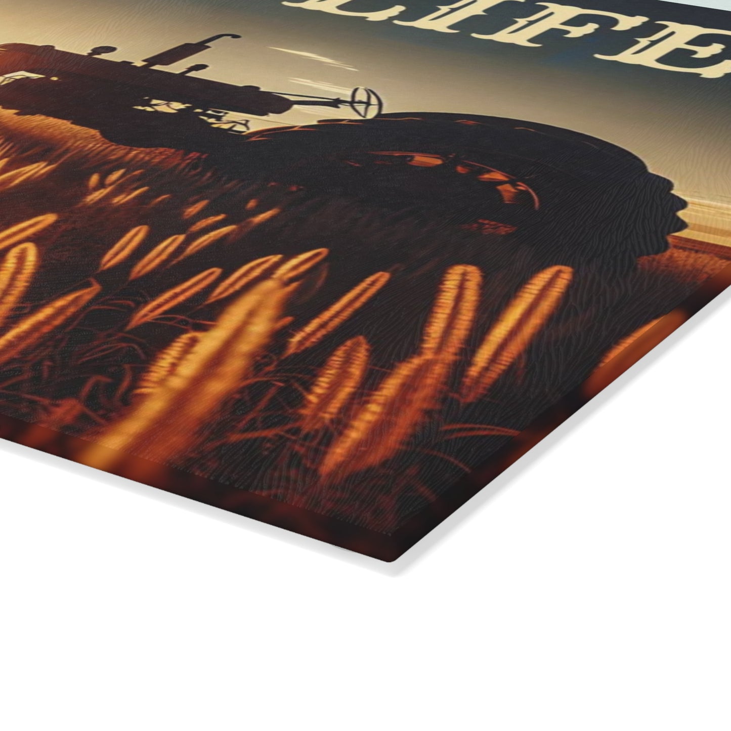 Farm Life Glass Cutting Board – Rustic Countryside Kitchen Art